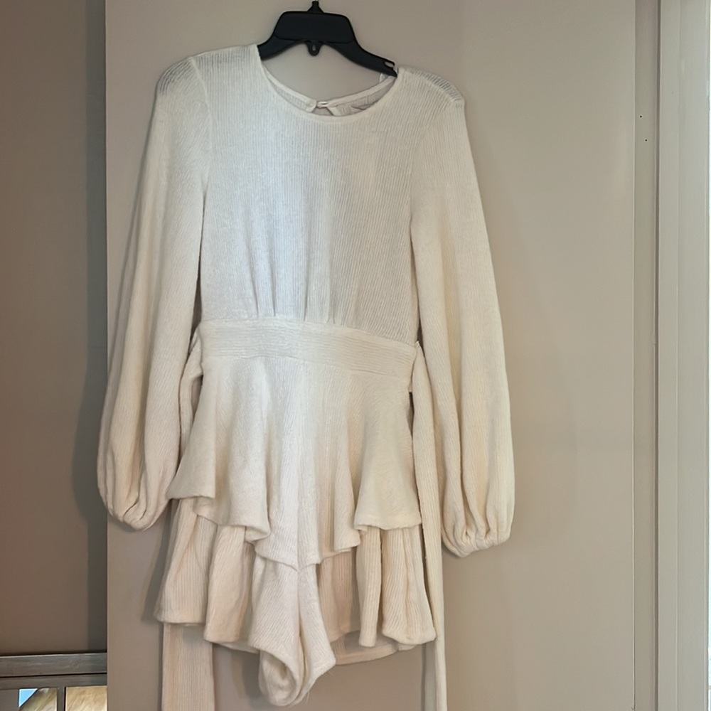 Red dress romper - knit sweater material